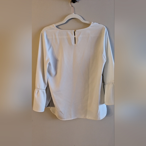White Midlength flare sleeve Calvin Klein blouse - Picture 5 of 6